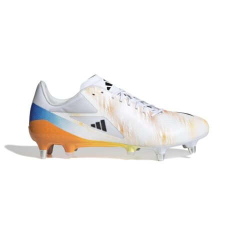 adidas Adizero RS15 Pro SG Rugby Boots - Ftwr White/Core Black/Lucid Tangerine / UK8
