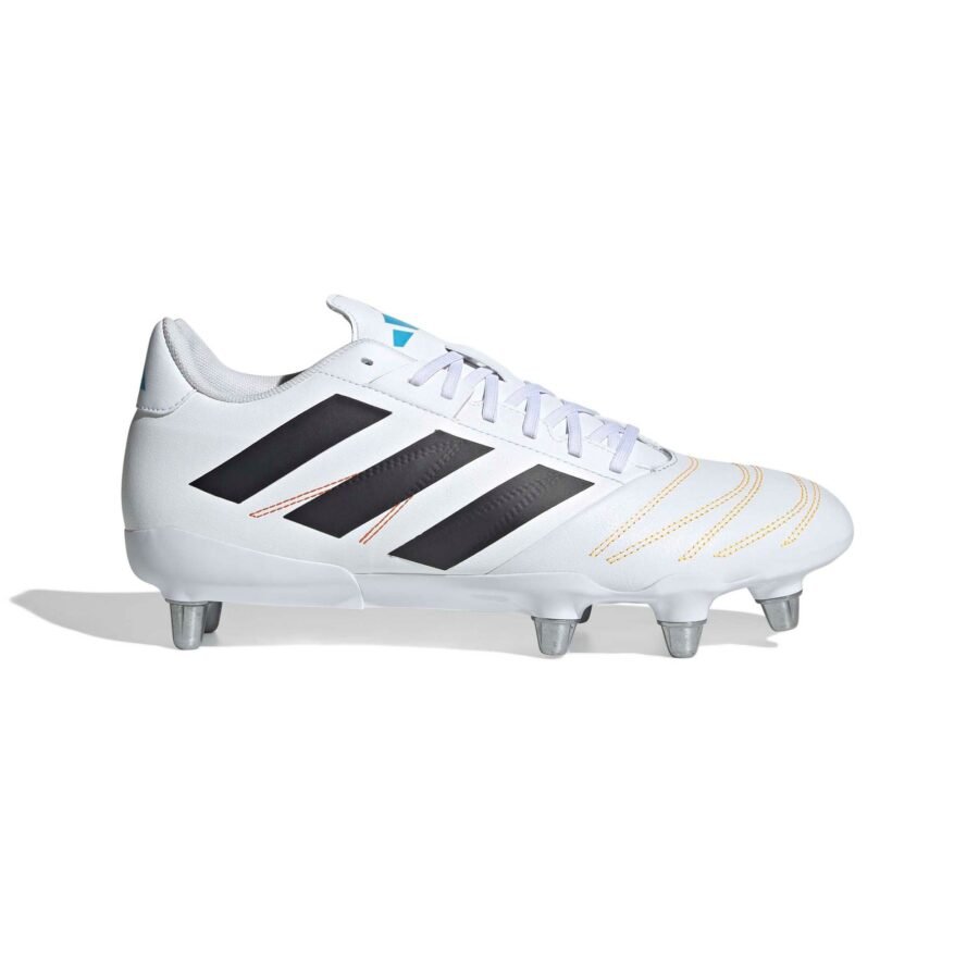adidas Kakari Elite SG Rugby Boots - Ftwr White/Core Black/Lucid Aquamarine / UK9