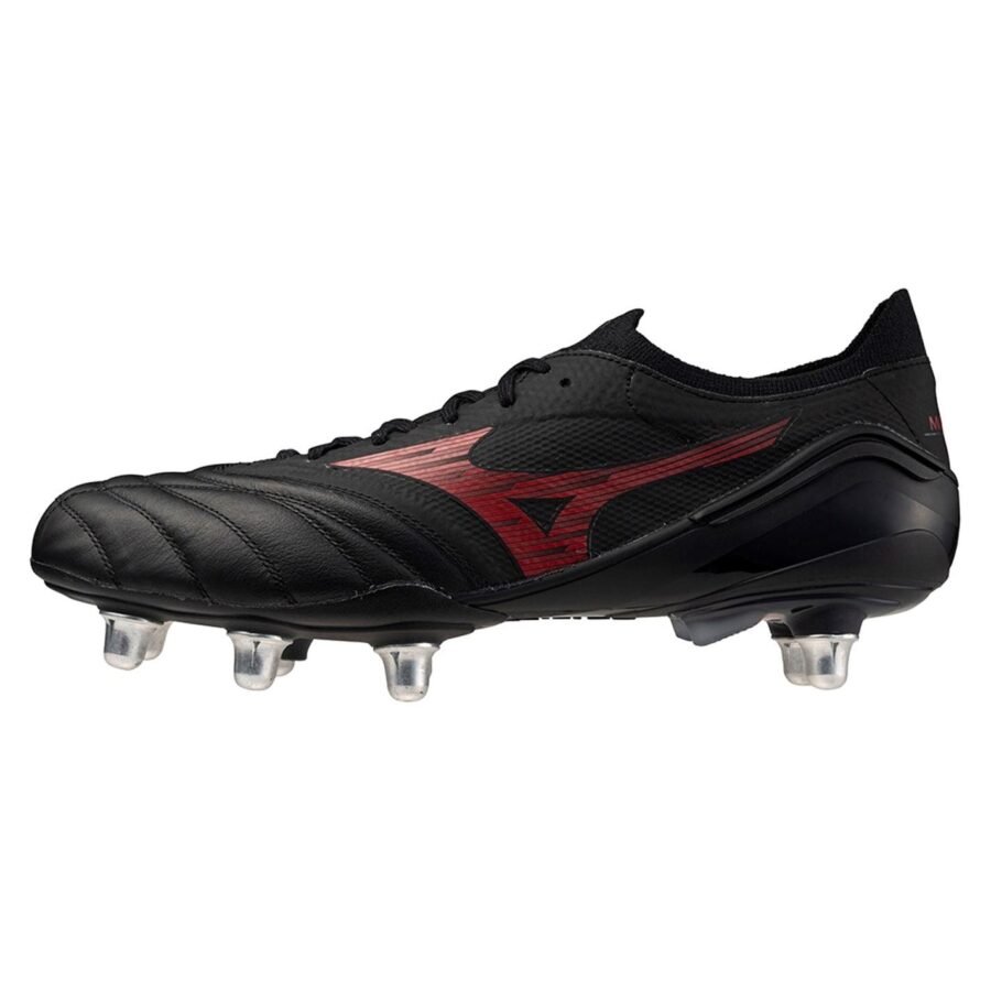 Mizuno Morelia Neo IV Elite Soft Ground Rugby Boots – Black/Red/Black